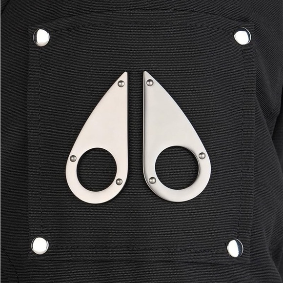 Moose Knuckles Black Ski Jacket with White Fur Trim size small - Picture 3 of 12